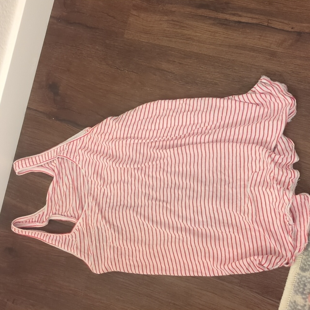 Red and White Striped Tank Top